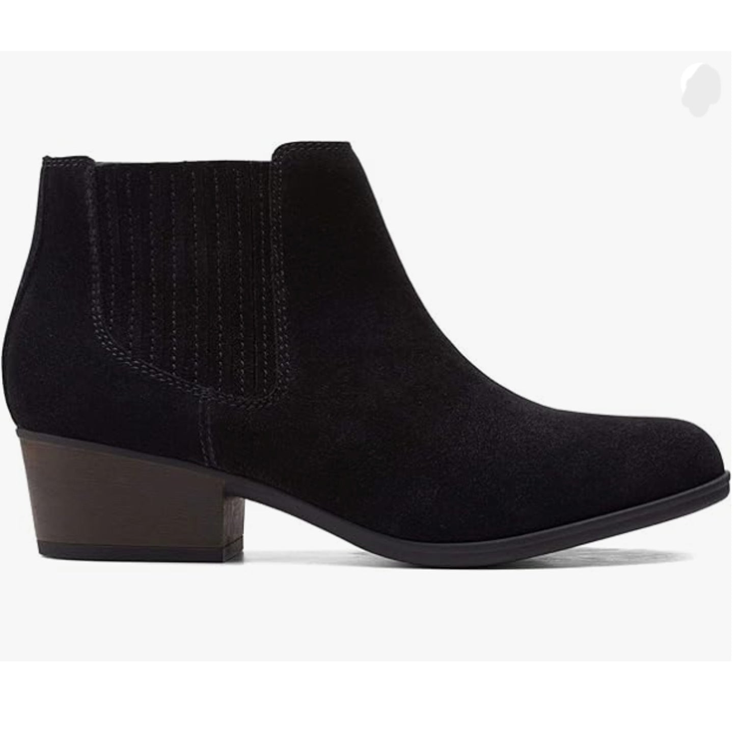 CLARKS Women’s Adreena Flora Suede Leather Bootie In Black US Size 9
