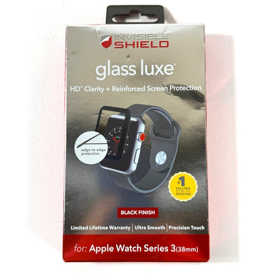 Zagg Glass Luxe HD Clarity Screen Protector For Apple Watch Series 3 (38mm)Black