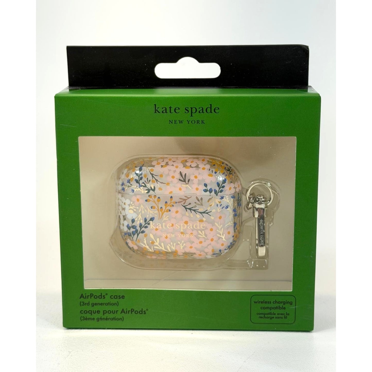 Kate Spade Protective Case w/Keychain for Apple AirPods 3rd Gen - Floral Rose