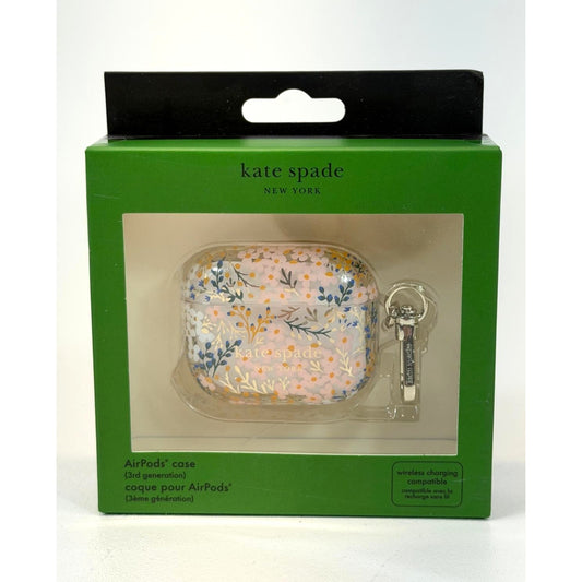 Kate Spade Protective Case w/Keychain for Apple AirPods 3rd Gen - Floral Rose