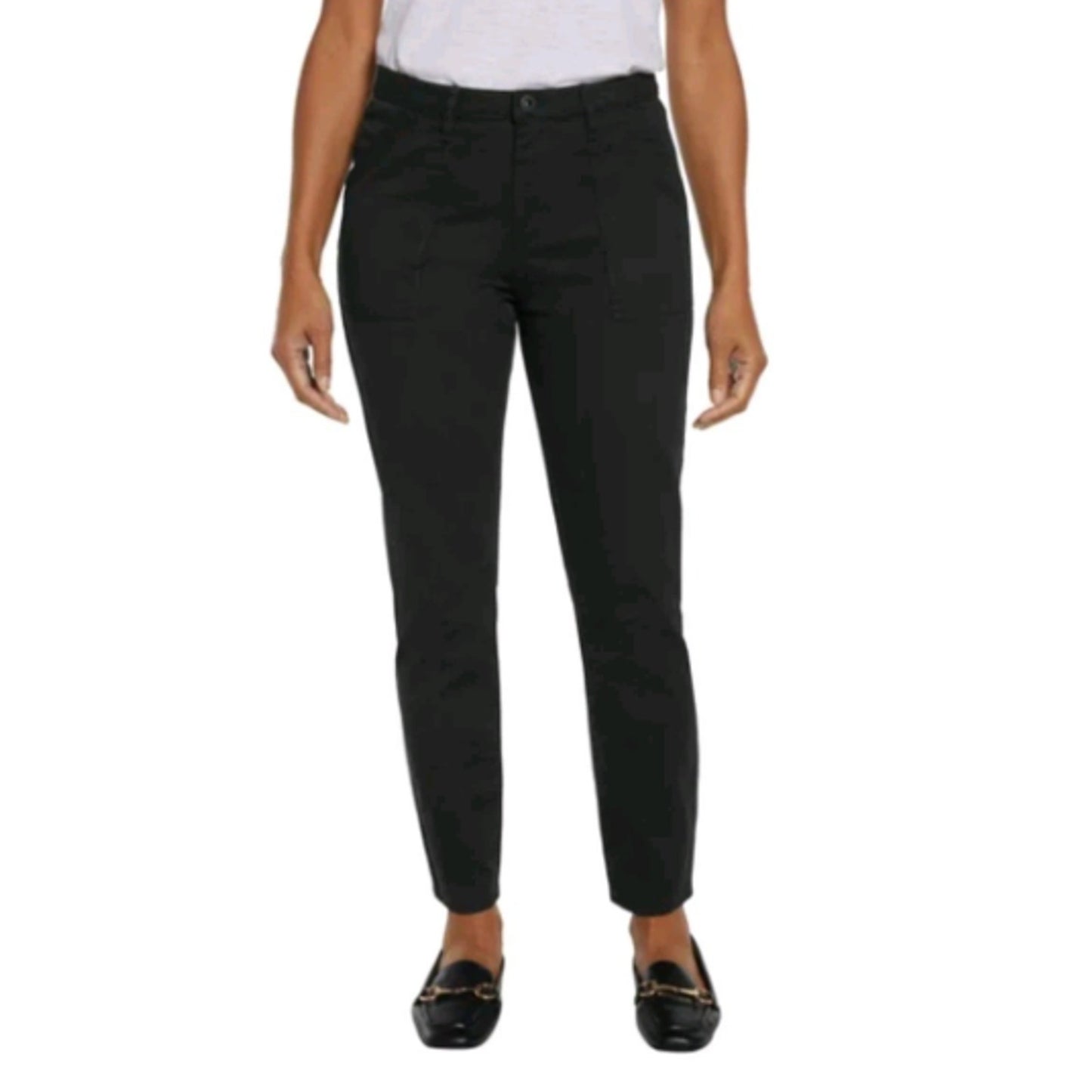 Banana Republic Women's High Rise Twill Cotton Pant, Size 10 Black