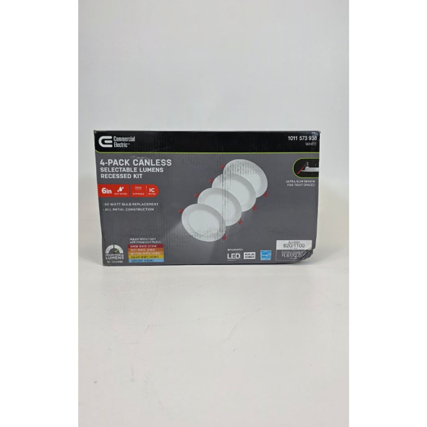 Premium Series 4 in. LED, 2-Level Lumen Select, Ultraslim Canless Recessed Light