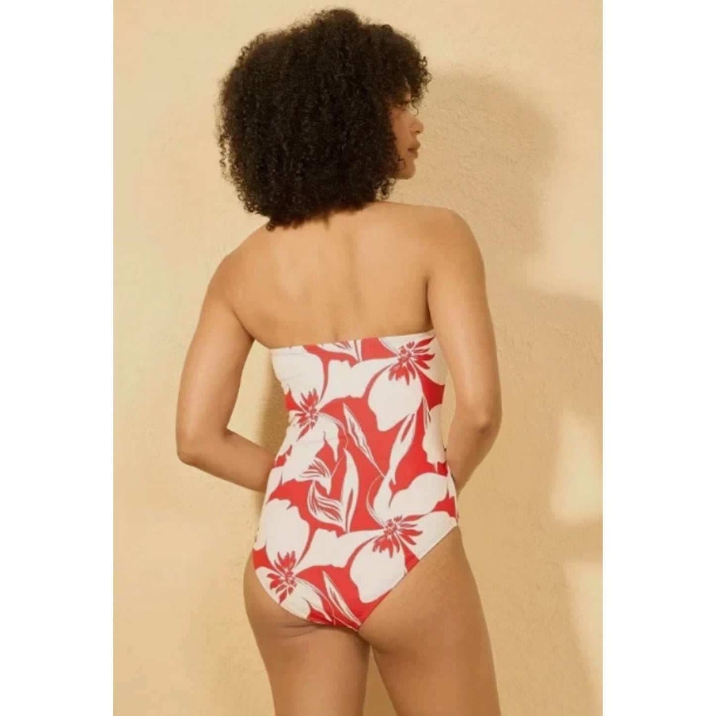 Women's Floral Bandeau High Leg Cheeky Swimsuit - Shade & Shore 20