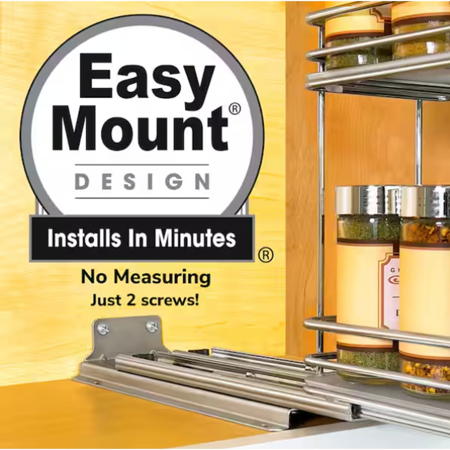 Pull Out Spice Rack Organizer for Inside Kitchen Cabinets - 4-3/8 inch Wide