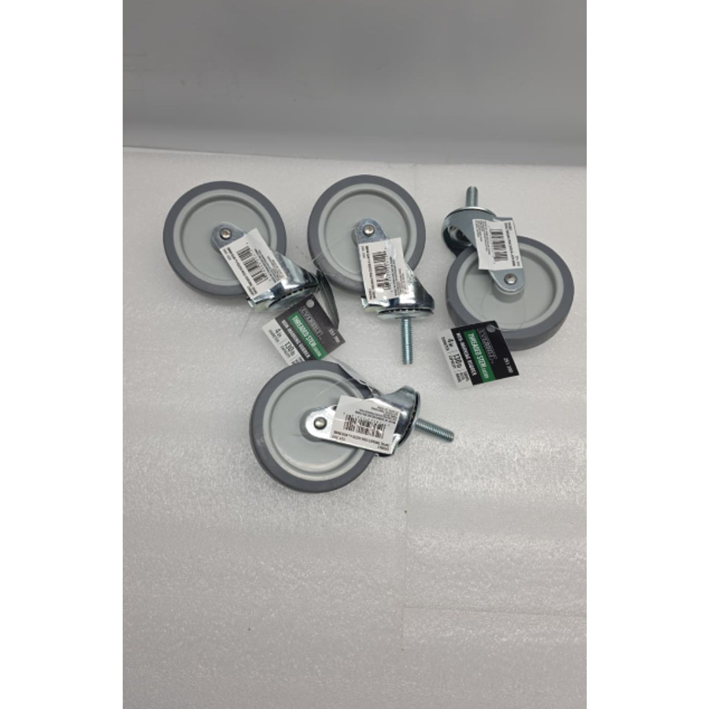 Everbilt 4 in. Steel Swivel Gear Body Wheel With Lock and 130 lb. Load (4 pcs)