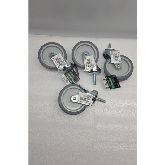 Everbilt 4 in. Steel Swivel Gear Body Wheel With Lock and 130 lb. Load (4 pcs)