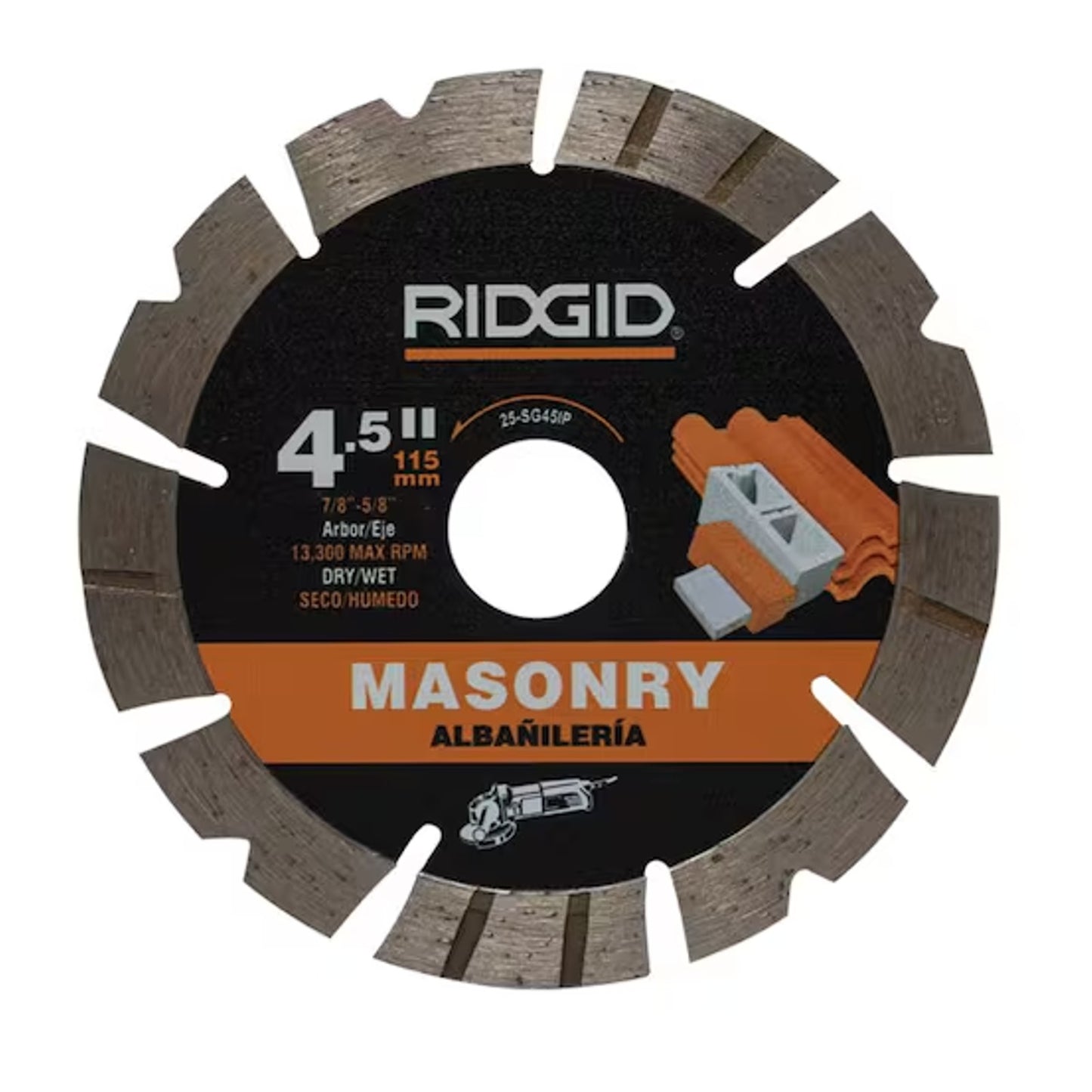 (LOT OF 5) RIDGID 4.5" Segmented Rim Diamond Metal Cutting Blade 25-CT45XP