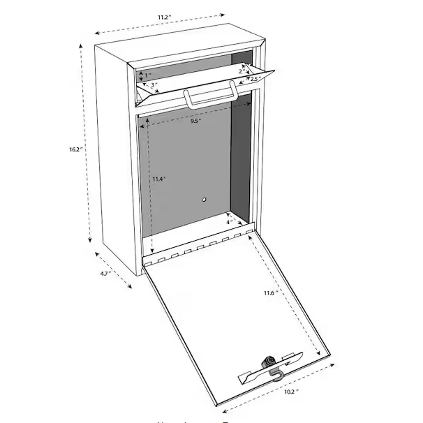 Olympus Locking Wall-Mount Drop Box High Security Reinforced 313097344361
