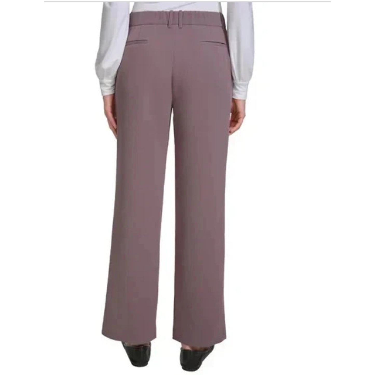 DKNY Women's High Rise Wide Leg Pants, Brown, Size 10