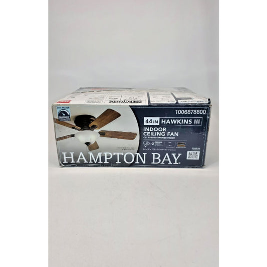 Hampton Bay Hawkins III 44 in. Indoor Oil Rubbed Bronze Flush Ceiling Fan
