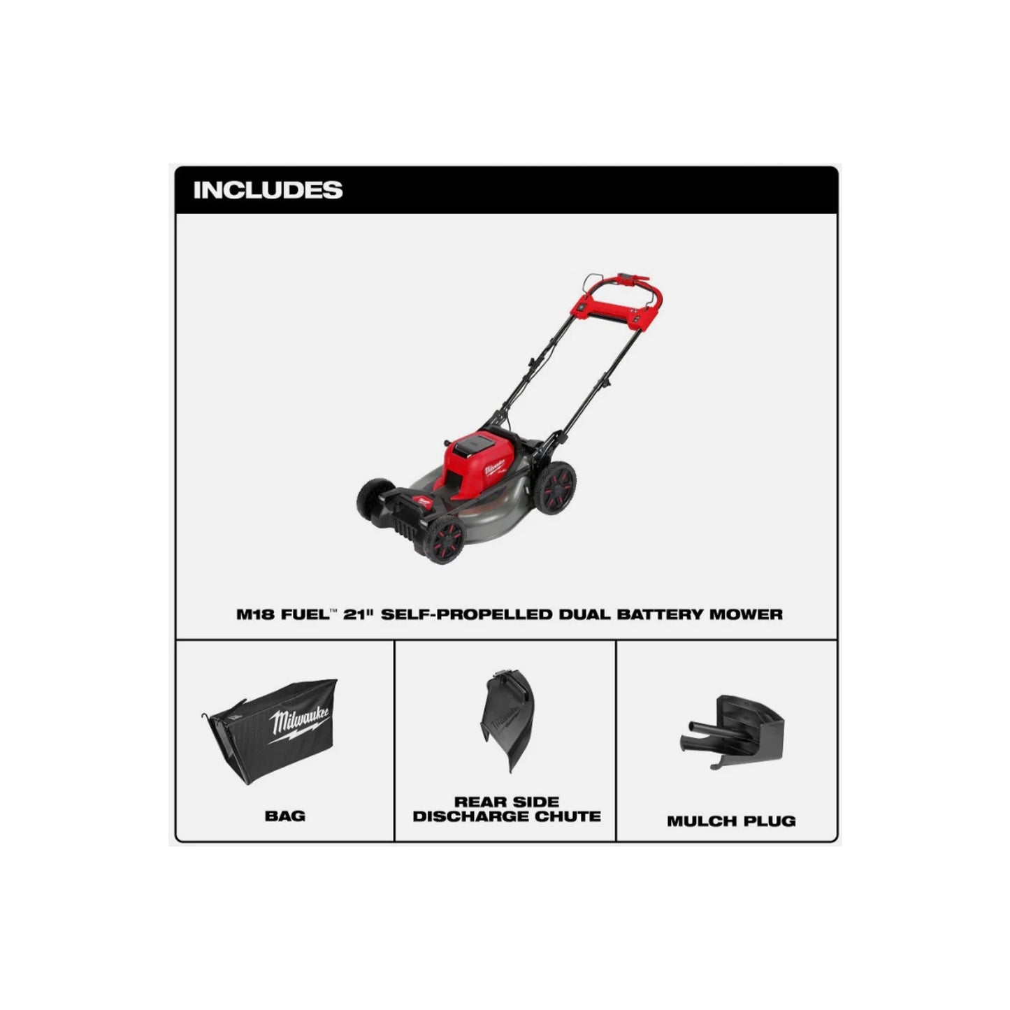 Milwaukee Tool 2823-22 M18 21" Self-Propelled Dual Battery Mower BARE TOOL