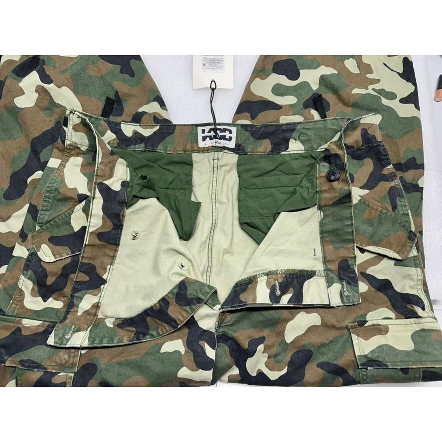 KBB by KAHLANA Women's Mid-Rise Straight Leg The Cargo Jogger Camo Size Large