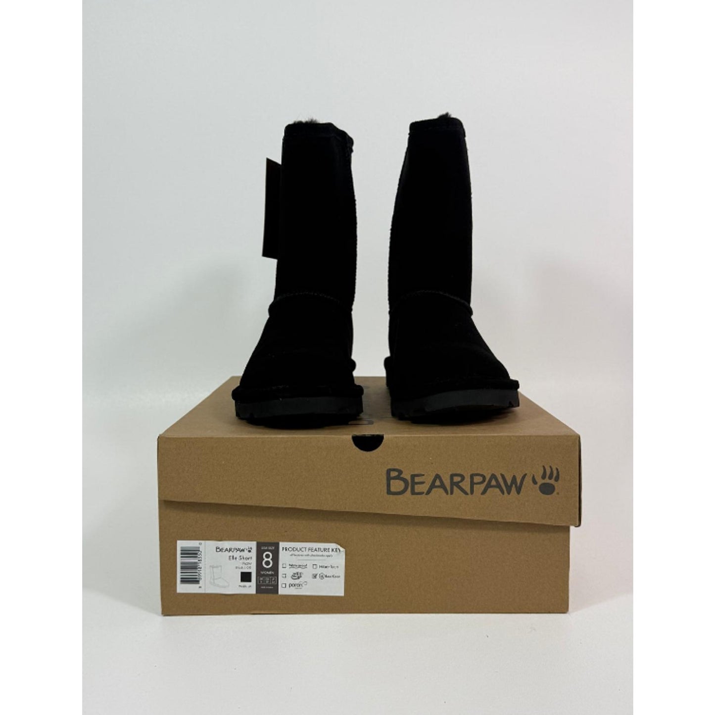 Bearpaw Elle Short - Women's Snow Boot - 1962w Black - 8 Medium