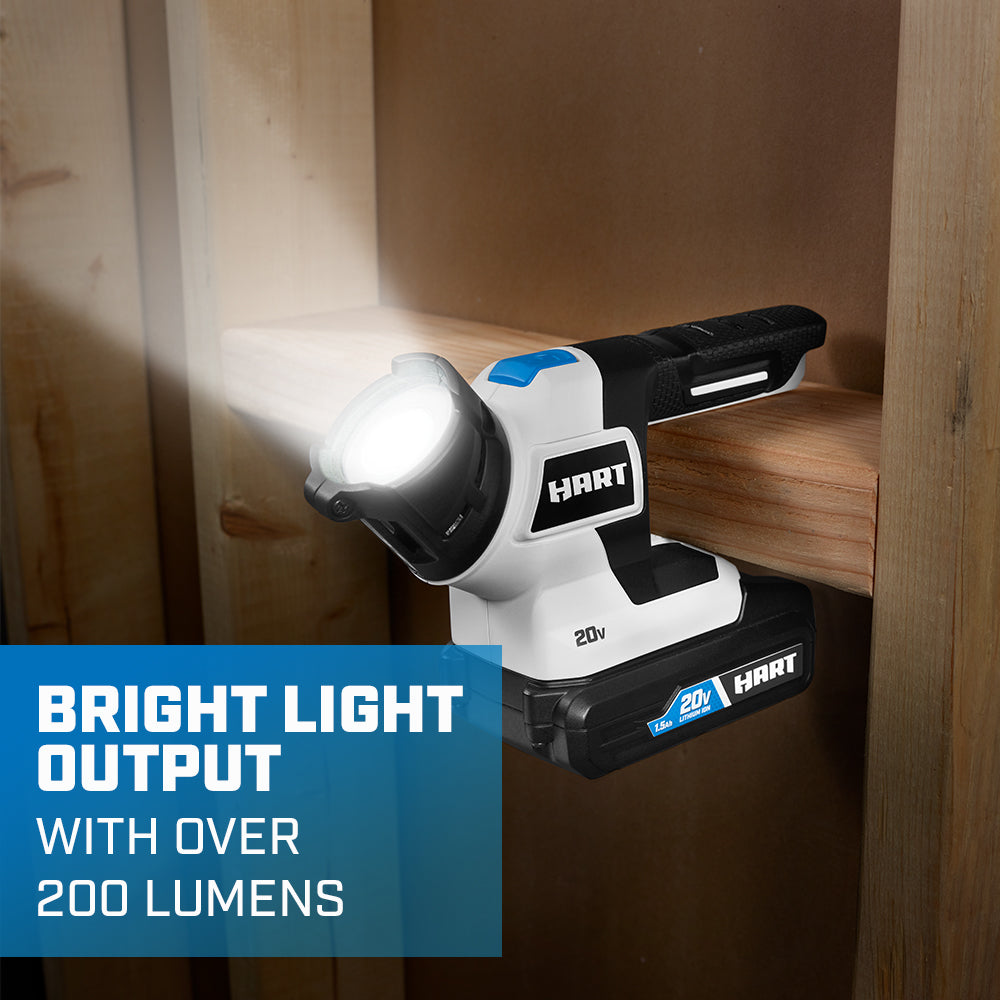 HART 20-Volt Cordless LED Light, 200 Lumens (Battery Not Included)