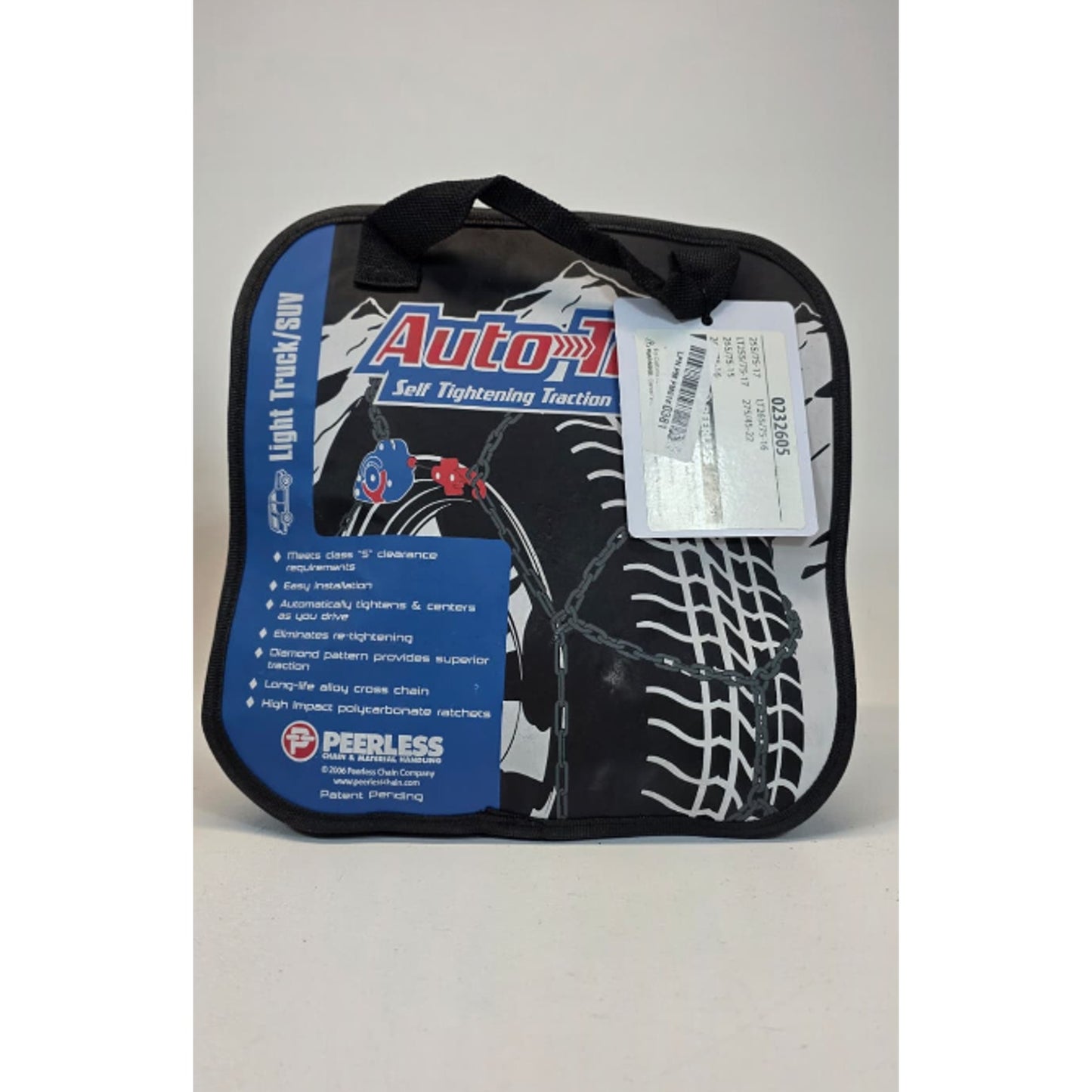 Peerless Auto-Trac Self Tightening Traction Chains Light Truck SUV 0232605