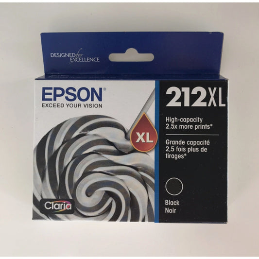 Genuine Epson 212XL High Capacity Black Ink Cartridge T212XL120, (2025-2027)