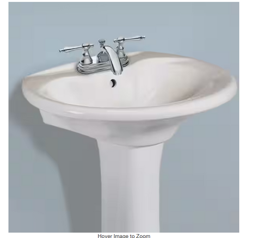 Shelburne 8.2 in. Pedestal Sink Basin in White Vitreous China