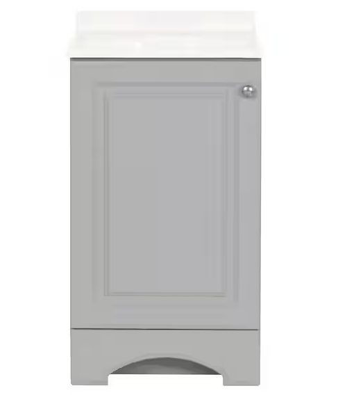 19 in. Single Sink Pearl Gray Bath Vanity with White Cultured Marble Top (Assembled)