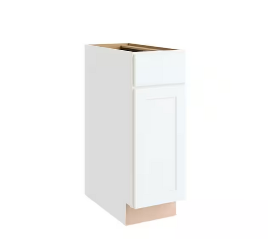 Courtland 12 in. W x 24 in. D x 34.5 in. H Assembled Shaker Base Kitchen Cabinet in Polar White