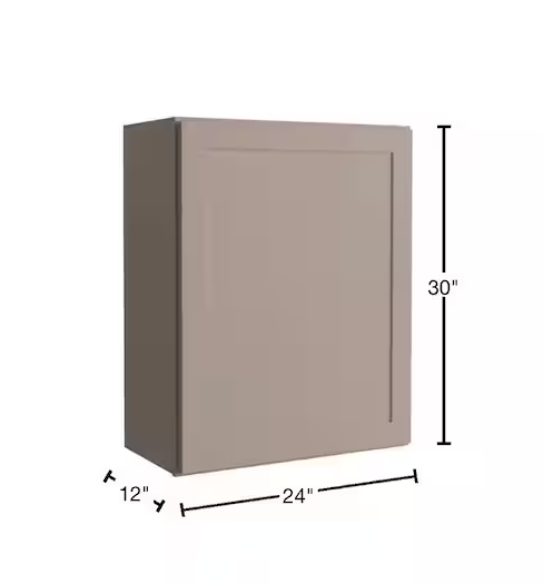 Courtland 24 in. W x 12 in. D x 30 in. H Assembled Shaker Wall Kitchen Cabinet in Sterling Gray