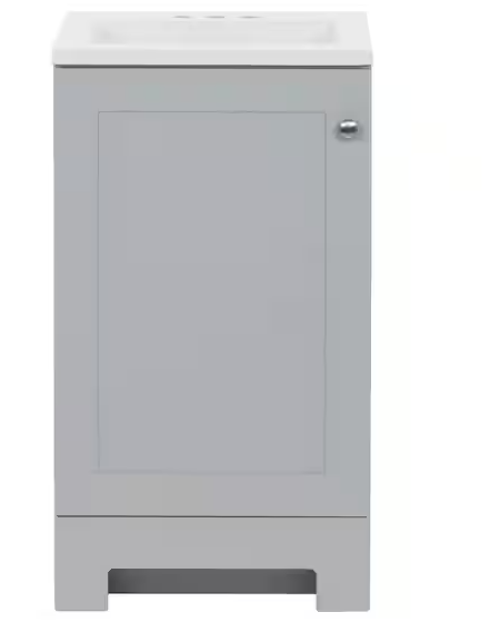 19 in. Single Sink Pearl Gray Bath Vanity with White Cultured Marble Top (Assembled)