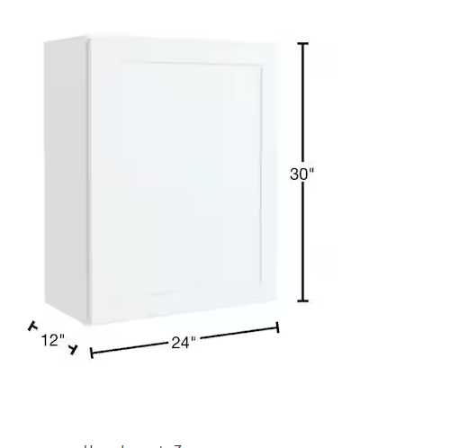 Courtland 24 in. W x 12 in. D x 30 in. H Assembled Shaker Wall Kitchen Cabinet in Polar White