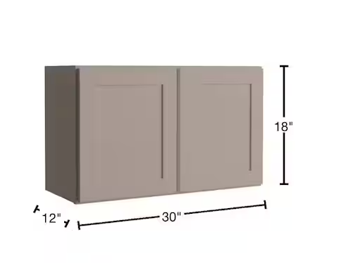 Courtland 30 in. W x 12 in. D x 18 in. H Assembled Shaker Wall Bridge Kitchen Cabinet in Sterling Gray