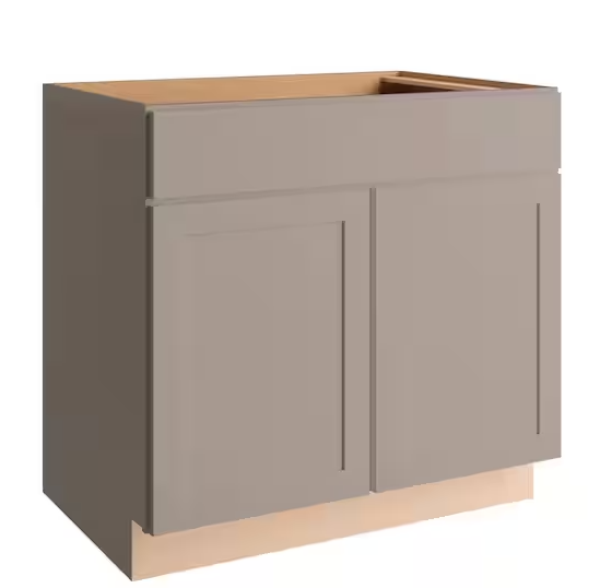 Courtland 36 in. W x 24 in. D x 34.5 in. H Assembled Shaker Base Kitchen Cabinet in Sterling Gray