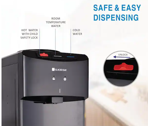 Matte Black Top Load Water Dispenser