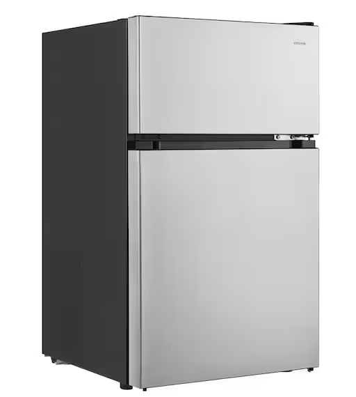 3.1 cu. ft. 2-Door Mini Refrigerator in Stainless Steel with Freezer, ENERGY STAR