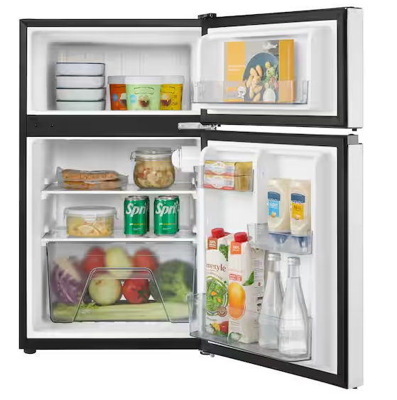 3.1 cu. ft. 2-Door Mini Refrigerator in Stainless Steel with Freezer, ENERGY STAR