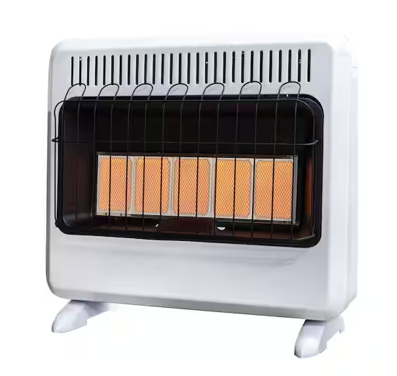 30,000 BTU Vent Free Radiant Natural Gas or Propane Dual Fuel Space Heater