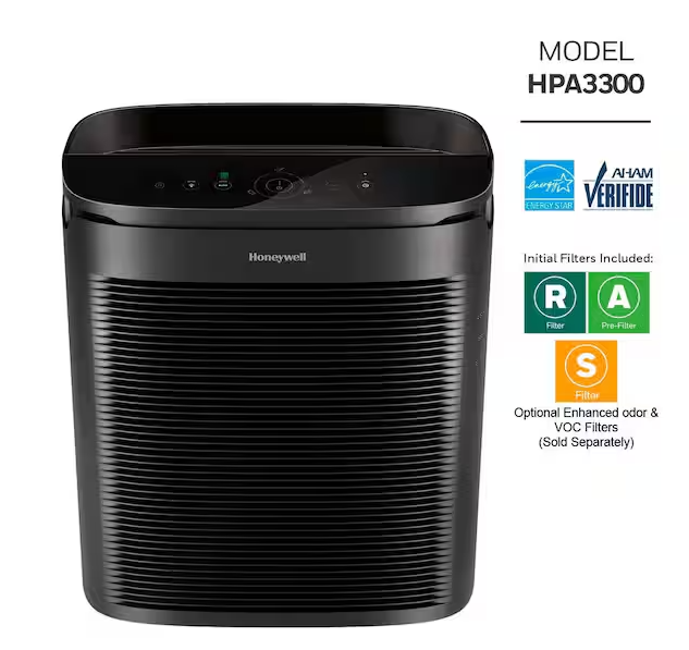 PowerPlus HEPA Air Purifier, Extra-Large Room (530 sq. ft.) Black