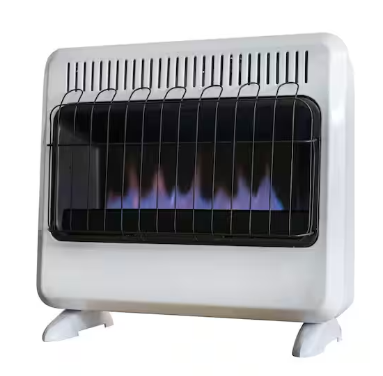 30,000 BTU Vent Free Blue Flame Natural Gas or Propane Dual Fuel Space Heater