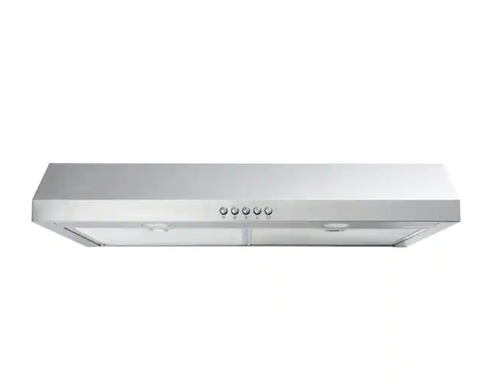 Caprelo 30 in. 320 CFM Convertible Under Cabinet Range Hood in Stainless Steel with LED Lighting and Charcoal Filter