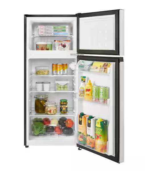 4.5 cu. ft. 2-Door Mini Refrigerator in Platinum Steel with Freezer