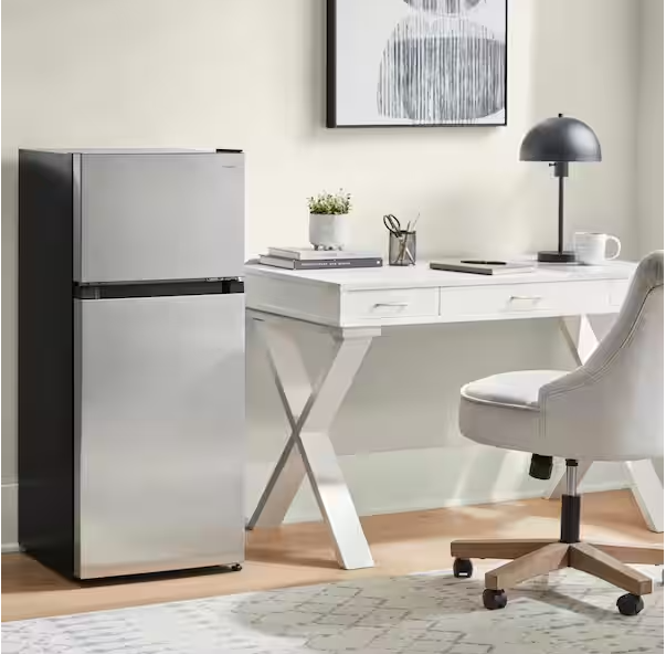 4.5 cu. ft. 2-Door Mini Refrigerator in Platinum Steel with Freezer