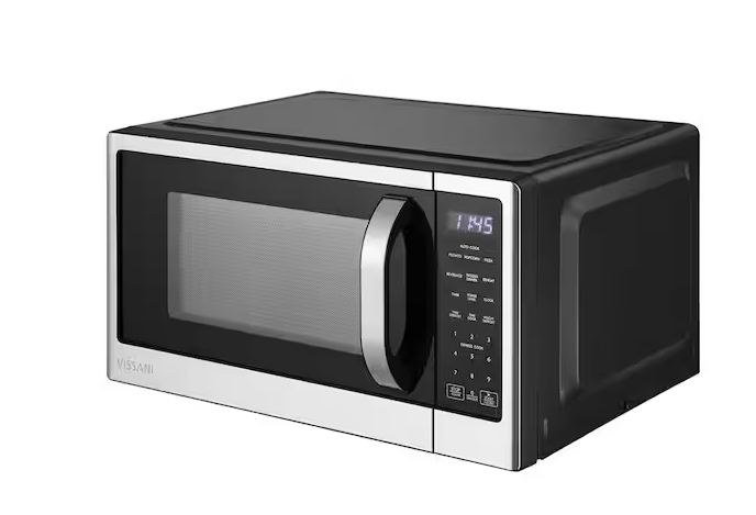 21 in. 1.1 cu. ft. 1000-Watt Countertop Microwave Oven in Fingerprint Resistant Stainless Steel and Bar handle