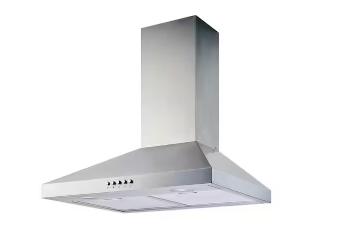 Siena 30 in. 350CFM Convertible Pyramid Wall Mount Range Hood in Stainless Steel with Charcoal Filter and LED Lighting