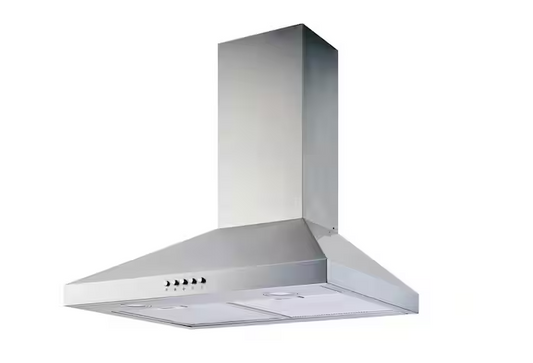 Siena 30 in. 350CFM Convertible Pyramid Wall Mount Range Hood in Stainless Steel with Charcoal Filter and LED Lighting