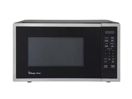 18.6 in W, 0.9 cu. ft. Countertop Microwave, in Stainless Steel with 900-Watt Cooking Power