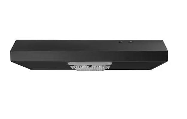 Arno 30 in. 240 CFM Convertible Under Cabinet Range Hood in Black with Lighting and Charcoal Filter