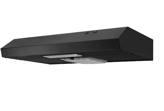 Arno 30 in. 240 CFM Convertible Under Cabinet Range Hood in Black with Lighting and Charcoal Filter