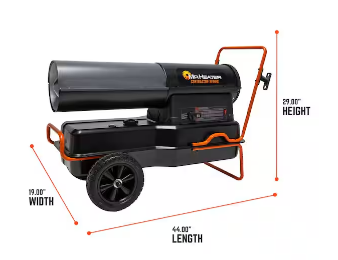 Contractor Series 80,000 BTU Black Forced Air Kerosene/Diesel Outdoor Space Heater with Thermostat