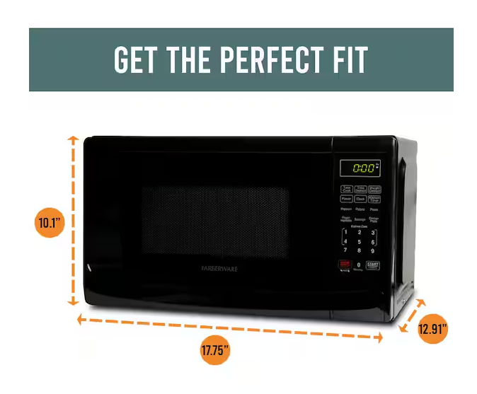 0.7 cu. ft. 700-Watt Countertop Microwave Oven in Black