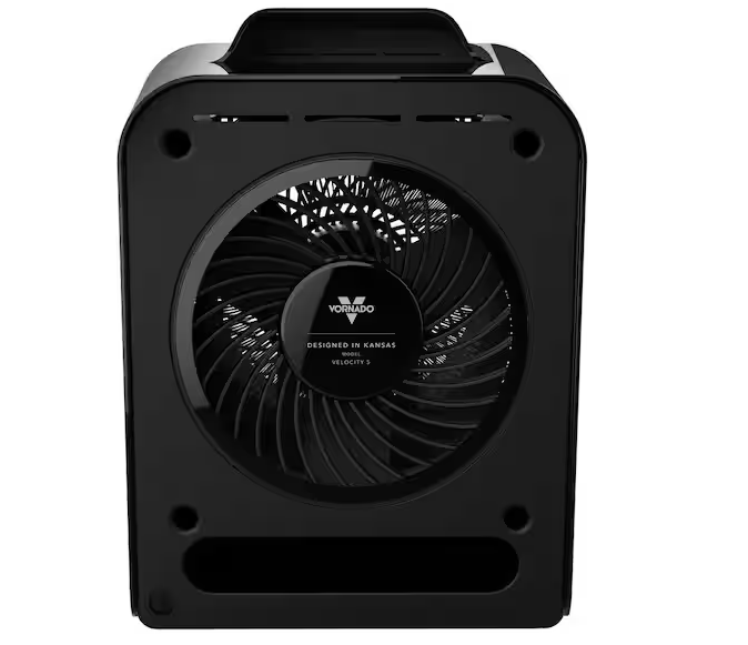 Forced Air Velocity 5 Whole Room 1500-Watt 5118 BTU Electric Space Fan Electric Heater Furnace, Black