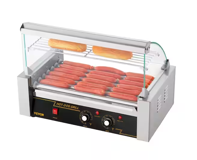 Hot Dog Roller 7 Rollers 18 Hot Dogs Capacity Stainless Sausage Grill Cooker Machine, ETL Certified