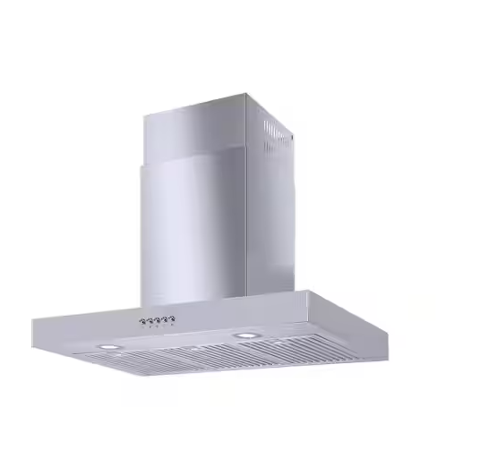 Lora 30 in. 350 CFM Convertible T-Shape Wall Mount Range Hood in Stainless Steel with Charcoal Filters and LED Lighting