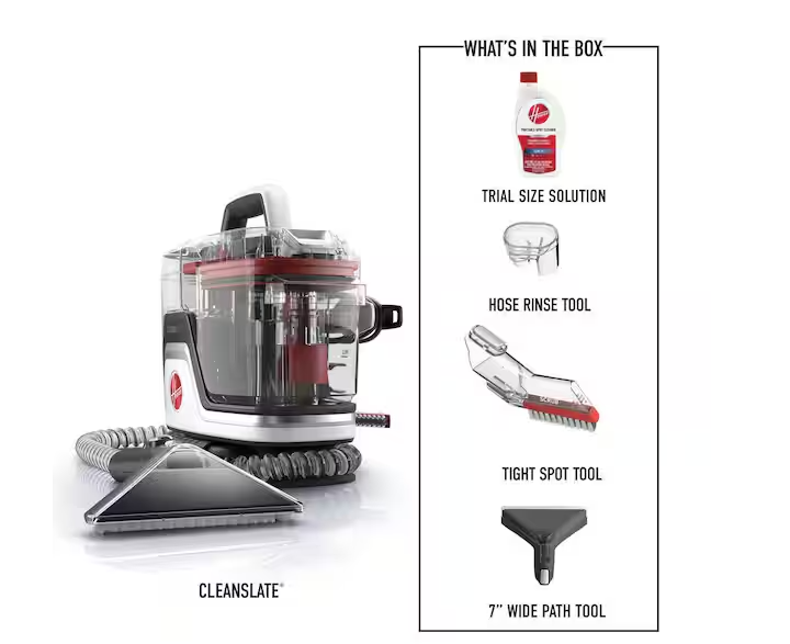 CleanSlate Pro Portable Corded Spot Cleaner, Carpet Cleaner Machine for Carpet and Upholstery, Car Auto Detailer, Black