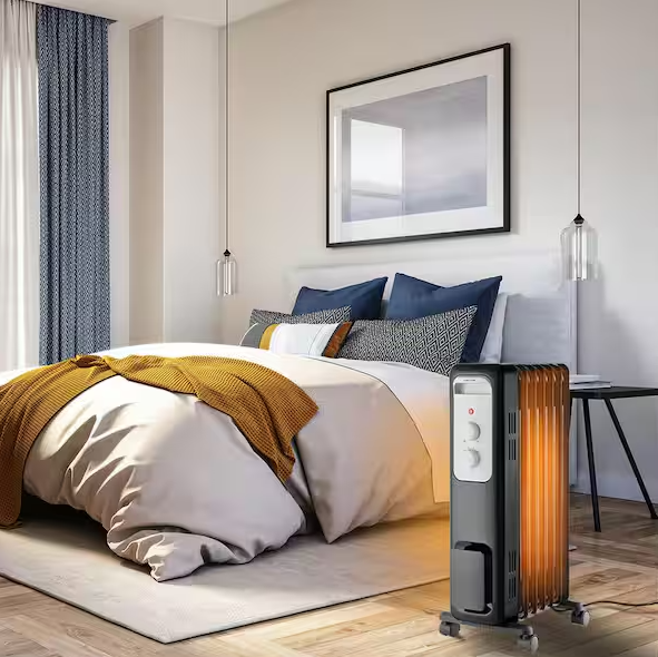 1,500-Watt Oil-Filled Radiant Electric Space Heater with Thermostat